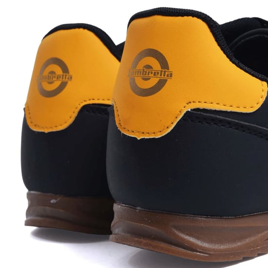 Lambretta Tackle Herren Schwarz/Gold Sneaker - Image 3