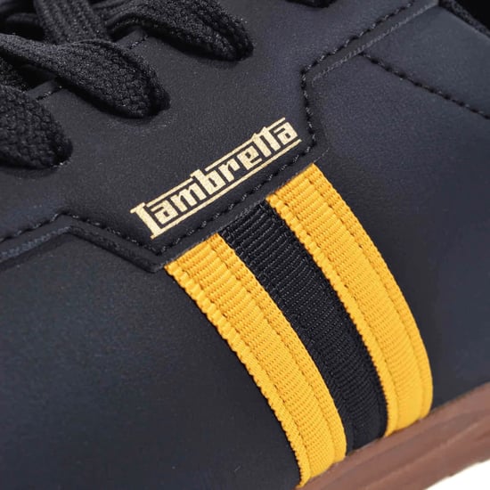 Lambretta Tackle Herren Schwarz/Gold Sneaker - Image 4