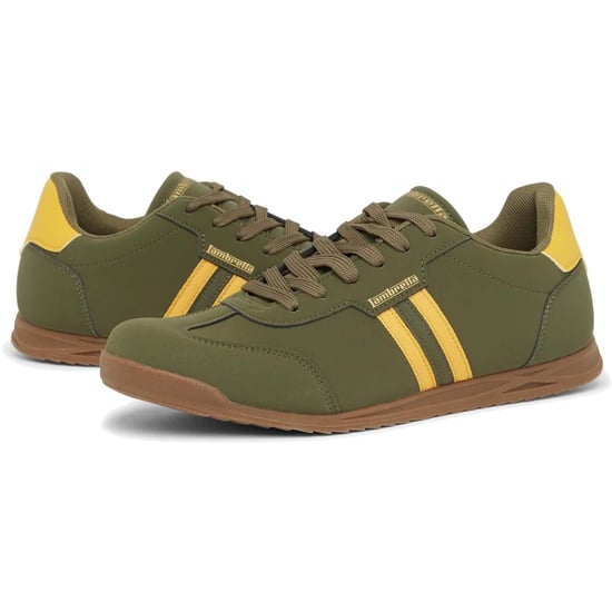 Lambretta Tackle Herren Sneaker Khaki/Gold - Image 3