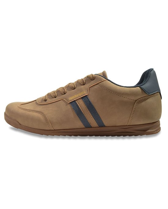 Lambretta Tackle Herren Sneaker in Taupe/Navy - Image 3
