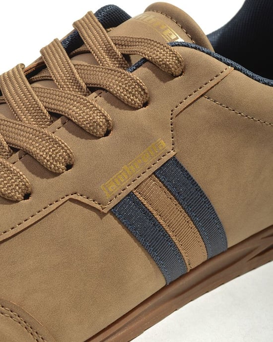Lambretta Tackle Herren Sneaker in Taupe/Navy - Image 5