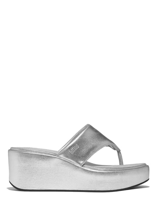 FitFlop Plattform Wedge Damen Silber Sandalen - Image 2