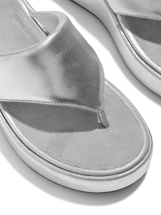 FitFlop Plattform Wedge Damen Silber Sandalen - Image 4