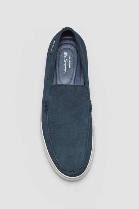 Ben Sherman Almer Wildleder Herren Mokassins in Marineblau - Image 4