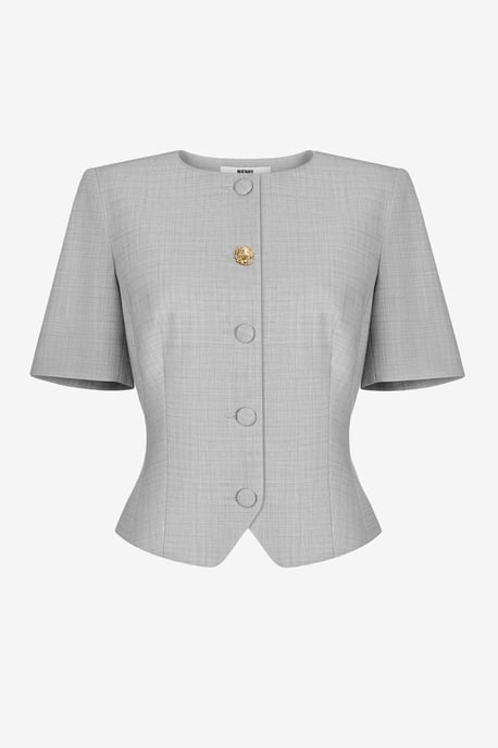 BENU Hellgrauer Blazer mit kurzen Ärmeln - Image 3