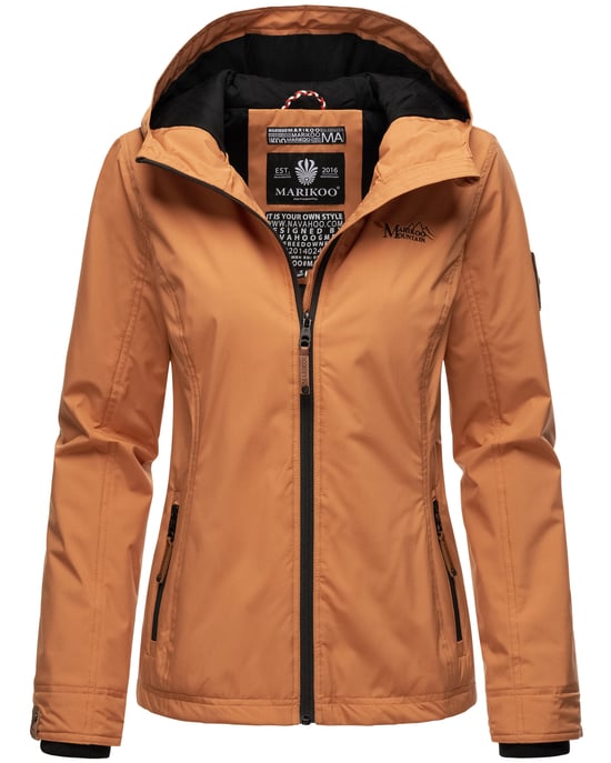 Marikoo Damen Übergangsjacke leichte wind- und wasserabweisende Jacke mit Kapuze Rusty Cinnamon - Image 1