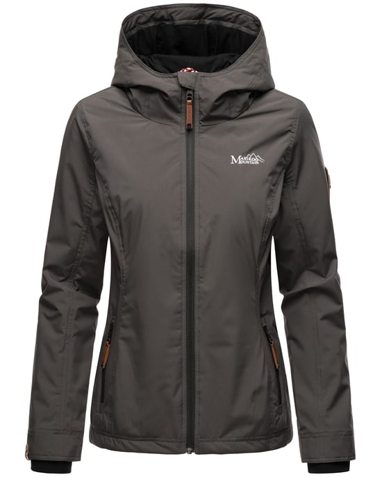 Marikoo Damen Übergangsjacke leichte wind- und wasserabweisende Jacke mit Kapuze Anthrazit - Image 2