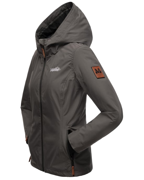 Marikoo Damen Übergangsjacke leichte wind- und wasserabweisende Jacke mit Kapuze Anthrazit - Image 4