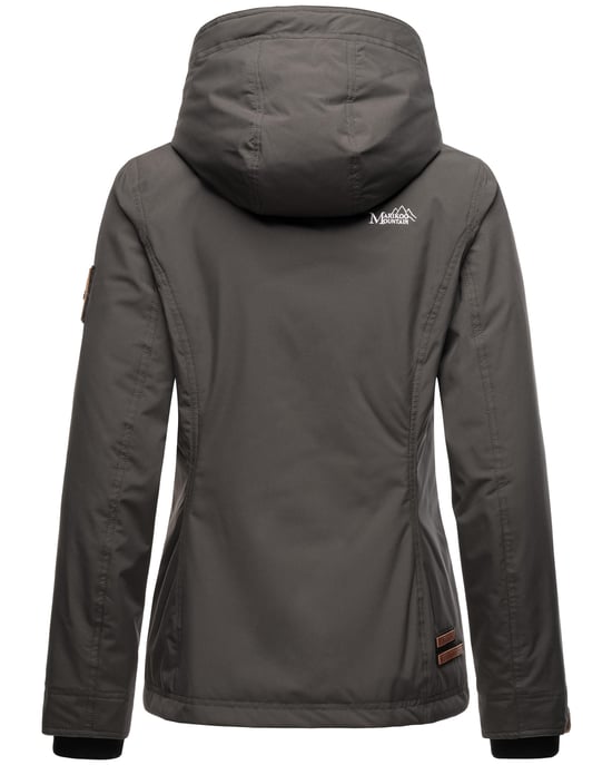 Marikoo Damen Übergangsjacke leichte wind- und wasserabweisende Jacke mit Kapuze Anthrazit - Image 5