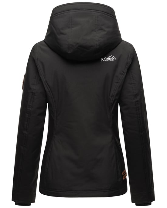 Marikoo Damen Übergangsjacke leichte wind- und wasserabweisende Jacke mit Kapuze Schwarz - Image 4