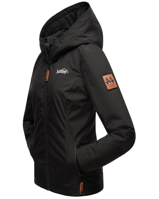 Marikoo Damen Übergangsjacke leichte wind- und wasserabweisende Jacke mit Kapuze Schwarz - Image 5