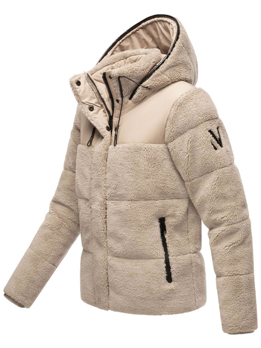 Marikoo Damen Teddy Puffer Jacke mit Kapuze & Reißverschluss – Kaguraa - Image 3