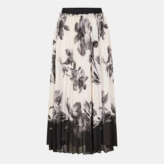 Damen Ted Baker Faltenrock Midi mit Blumenmuster in Elfenbein - Image 1