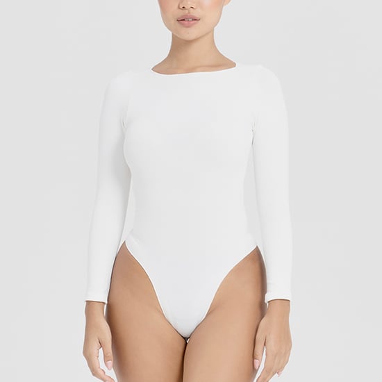 Damen Essentials Langarm-Bodysuit formende recycelte Stretch-Passform - Image 3