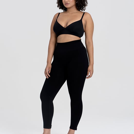 Damen Essentials Schwarze Leggings Formende Unterstützende Recycelte Stretch-Passform - Image 4