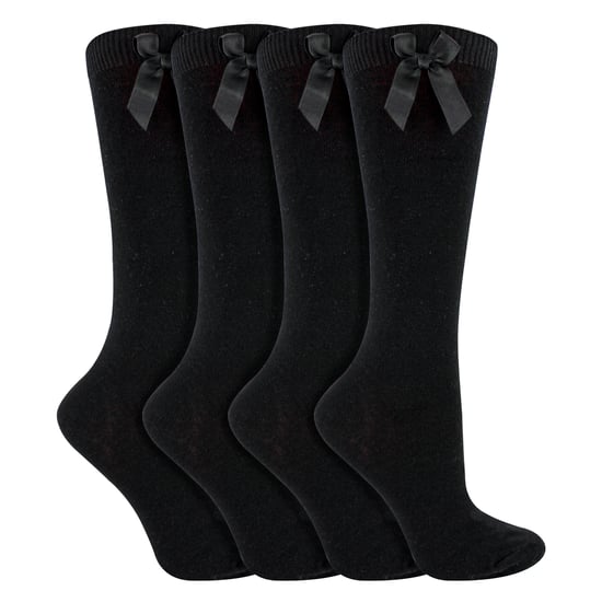 Mädchen 4er Pack Kniehohe Schulsocken mit Schleifen-Bow | Einfache Lange Socken für Kinder - Image 3