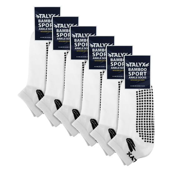 6er-Pack Herren Bambus Knöchelsocken mit Rutschfestem Grip | Verstärkter Fersen- und Zehenbereich, Weiche Rutschfeste Socken - Image 2