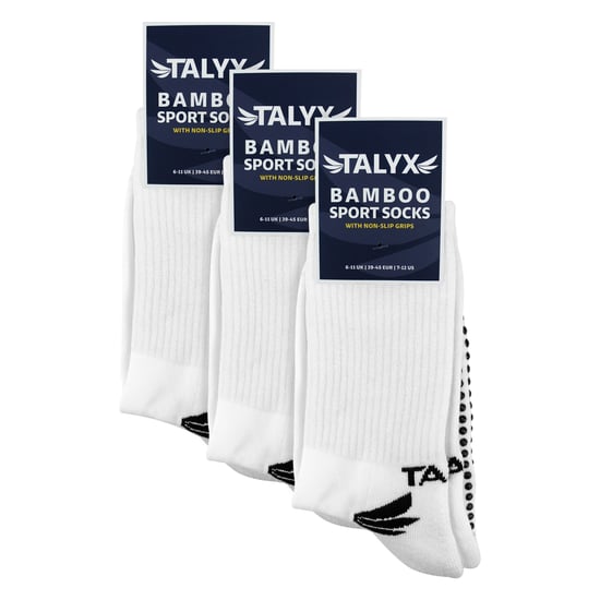 3er-Pack Herren Bambus Crew Grip Socken | Verstärkte Ferse & Zehen, weiche, rutschfeste Socken - Image 2