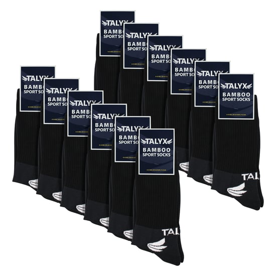 12er Pack Herren Bambus Sportsocken | Gepolsterte Ferse & Zehen Atmungsaktive Socken - Image 2