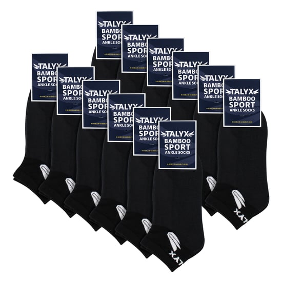12er Pack Herren Bambus Knöchelsocken | Verstärkter Fersen- und Fußzehenbereich, weiche atmungsaktive Socken - Image 2