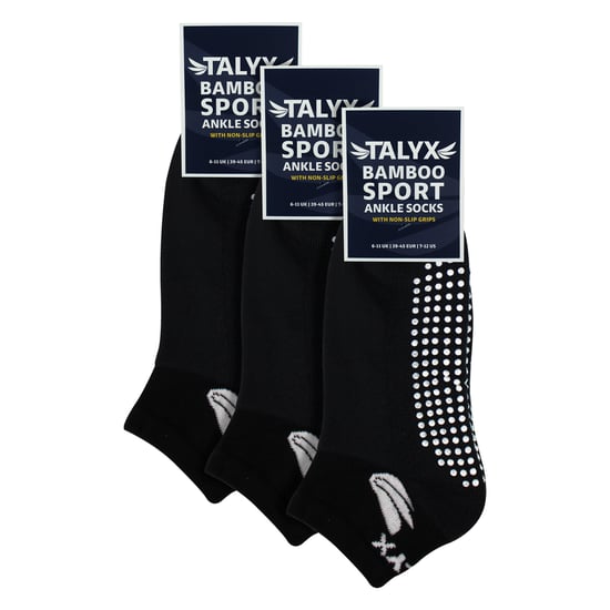 3er-Pack Herren Bambus Knöchelsocken mit Grip | Verstärkte Ferse und Spitze, weiche rutschfeste Socken - Image 2