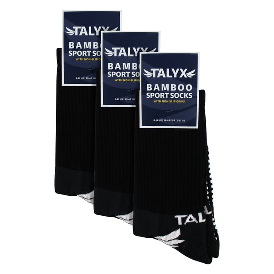 3er Pack Herren Bambus Crew Grip Socken | Verstärkte Ferse & Zehen Weiche Rutschfeste Socken - Image 2