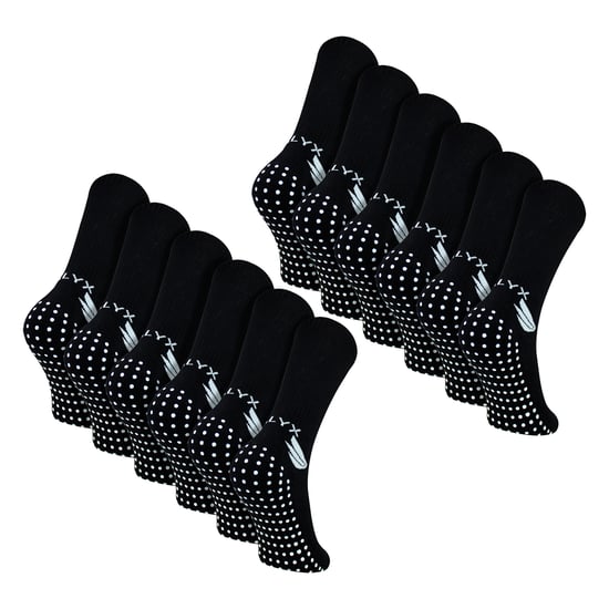 12er Pack Herren Bamboo Crew Grip Socken | Verstärkter Fersen- und Zehenbereich, weiche rutschfeste Socken - Image 1