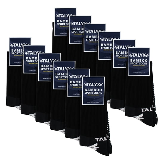 12er Pack Herren Bamboo Crew Grip Socken | Verstärkter Fersen- und Zehenbereich, weiche rutschfeste Socken - Image 2