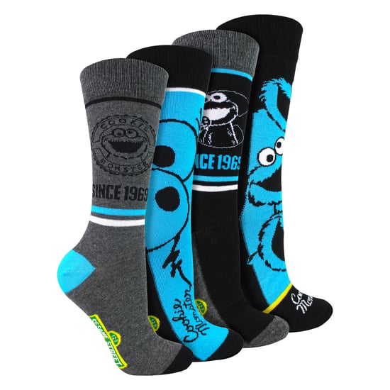 4 Paar Herren Baumwolle Spaß-Socken - Cookie Monster Muster Bequeme Socken - Image 4