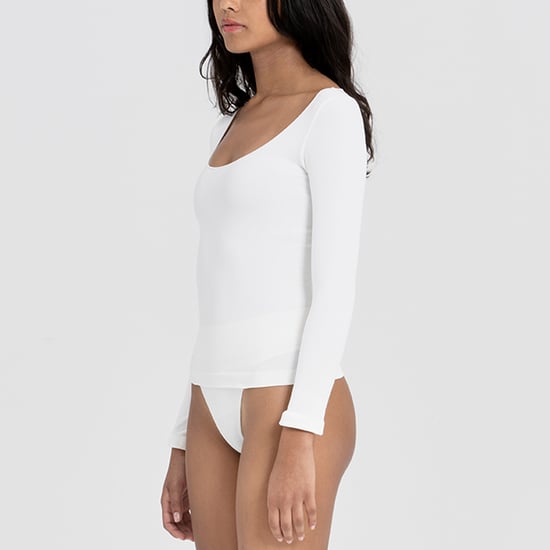 Damen Essentials Langarmtop formend aus recyceltem Stretch-Material im Alltagsfit - Image 4