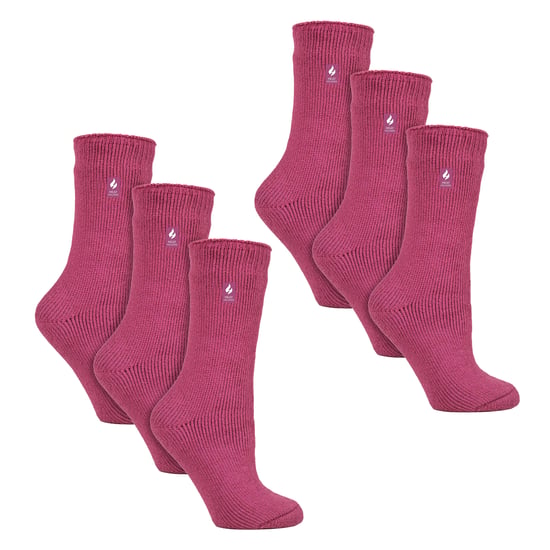 Heat Holders 6 Paar Original dicke Winter-Thermosocken Damen - Rosa - Image 1