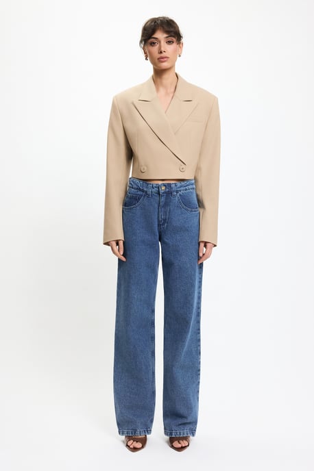 BENU Kurzer hellkaramellfarbener Blazer mit Knöpfen - Image 1