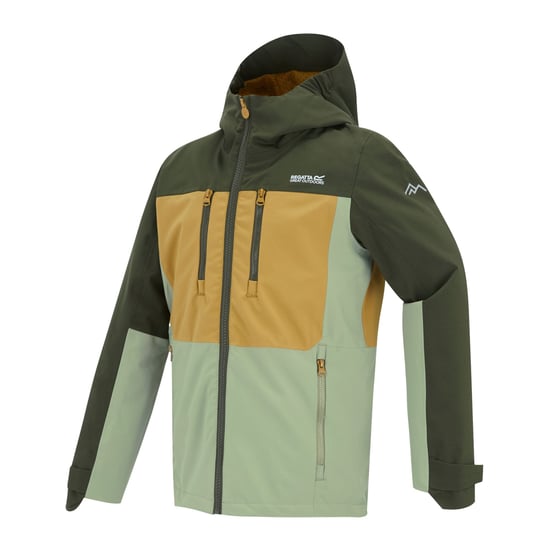 Regatta - "Highton" Jacke, wasserfest für Kinder (Dunkel-Khaki/Holzbraun/Leichter Salbei) - Image 3