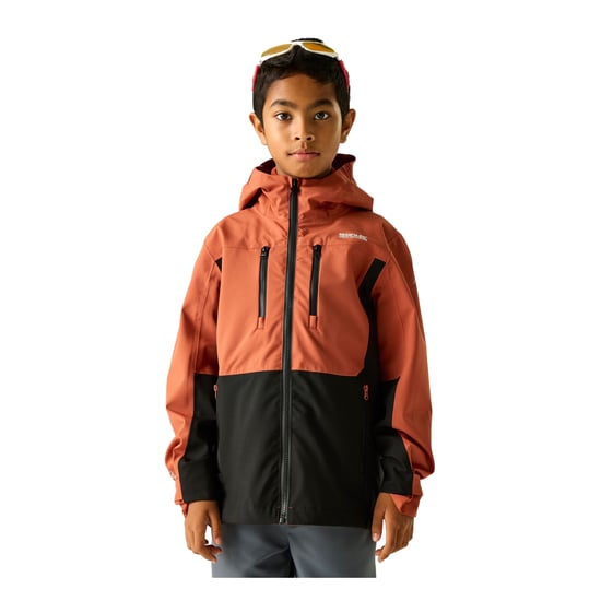 Regatta - "Highton" Jacke, wasserfest für Kinder (Ziegelstein/Schwarz) - Image 4