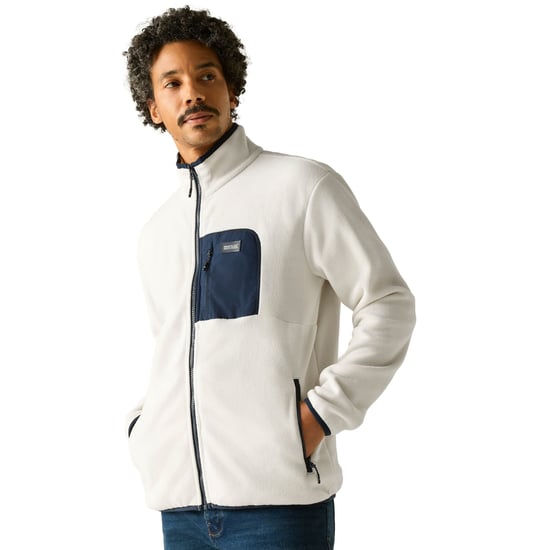 Regatta - "Frankie" Fleecejacke für Herren, Durchgehender Reißverschluss (weißer Stein/Marine) - Image 4