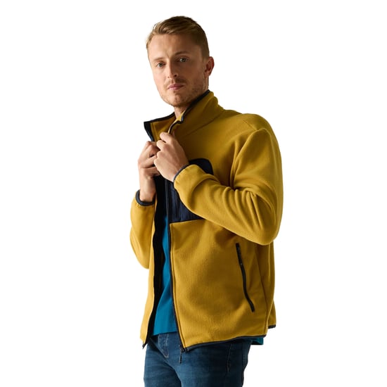 Regatta - "Frankie" Fleecejacke für Herren, Durchgehender Reißverschluss (Holzbraun/Marine) - Image 4