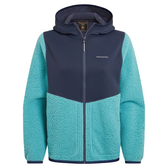 Craghoppers - "Telesto" Fleecejacke für Damen, mit Kapuze (Anthrazit/Glasiger Aquamarin) - Image 1