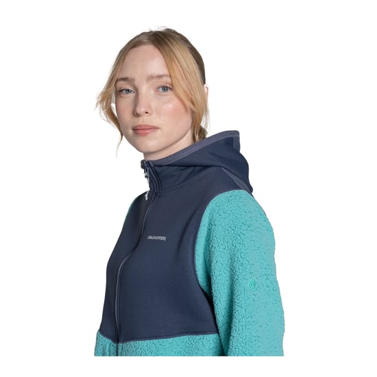 Craghoppers - "Telesto" Fleecejacke für Damen, mit Kapuze (Anthrazit/Glasiger Aquamarin) - Image 3