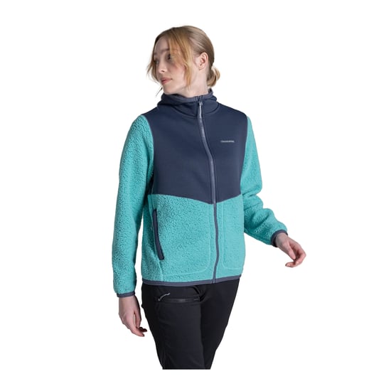 Craghoppers - "Telesto" Fleecejacke für Damen, mit Kapuze (Anthrazit/Glasiger Aquamarin) - Image 4