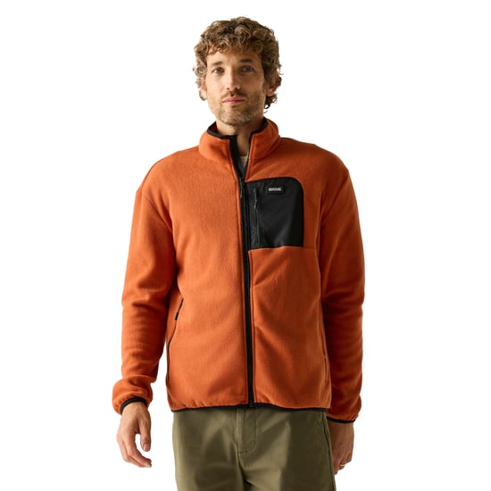 Regatta - "Frankie" Fleecejacke für Herren, Durchgehender Reißverschluss (Ziegelstein/Schwarz) - Image 4