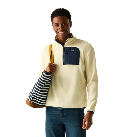 Regatta - "Frankie" Fleece-Oberteil für Herren, mit halbem Reißverschluss (weißer Stein/Marine) - Image 4