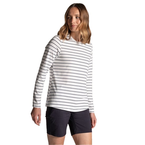 Craghoppers - "Akona" T-Shirt für Damen, Nosilife, Langärmlig (Segelweiß/Marineblau) - Image 1