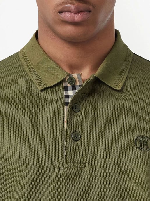 Burberry Branded Circle Logo Olive Poloshirt - Image 4