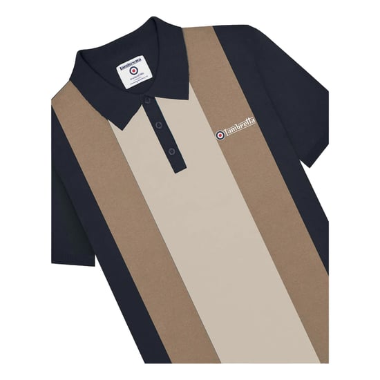 Lambretta - Poloshirt für Herren, Jerseyware (Marine/Nussbraun/Silber) - Image 3