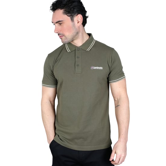 Lambretta - "SS25" Poloshirt für Herren (Khakigrün/Silber/Nussbraun) - Image 3