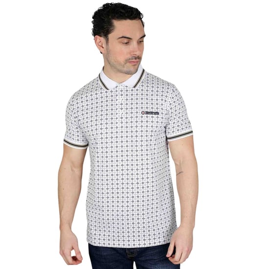 Lambretta - "SS25" Poloshirt für Herren (Weiß/Marine/Nussbraun) - Image 3