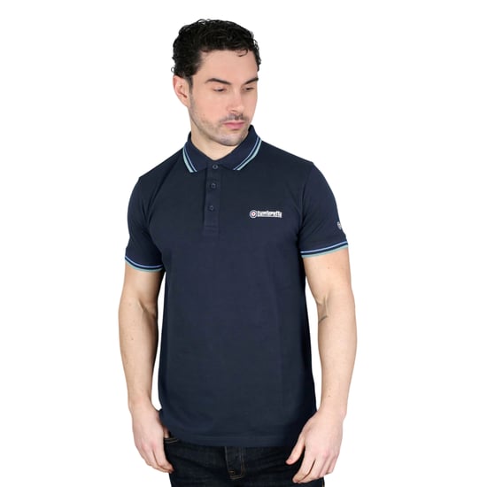 Lambretta - "SS25" Poloshirt für Herren (Dunkles Marineblau/Kameo) - Image 3