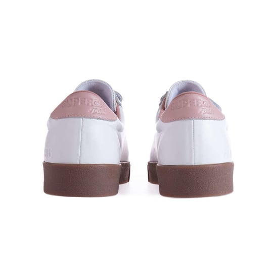Superga - Herren/Damen Unisex Sneaker "2870 Sport Club S", Kontrast Detail, Leder (Weiß/Rosa Rauch) - Image 3