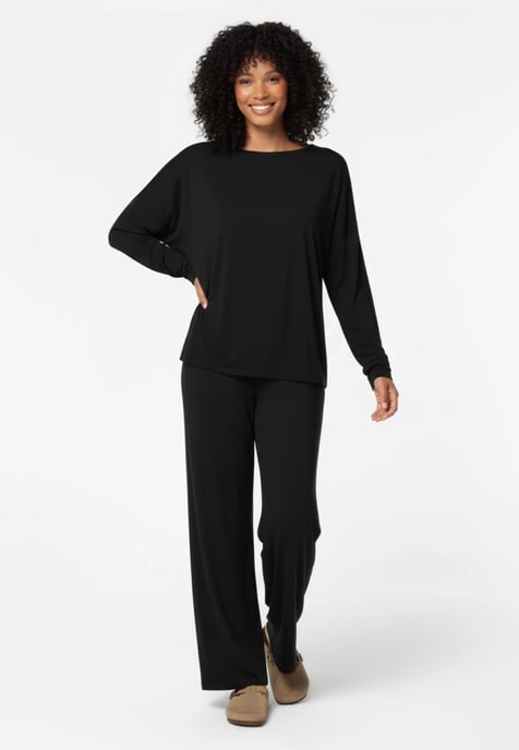 Viscose Oversize Longsleeve SCHWARZ - Image 3