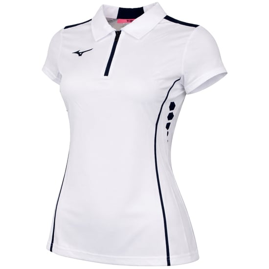 Mizuno Wom Hex Rect Damen Polo-Shirt Weiß - Image 2